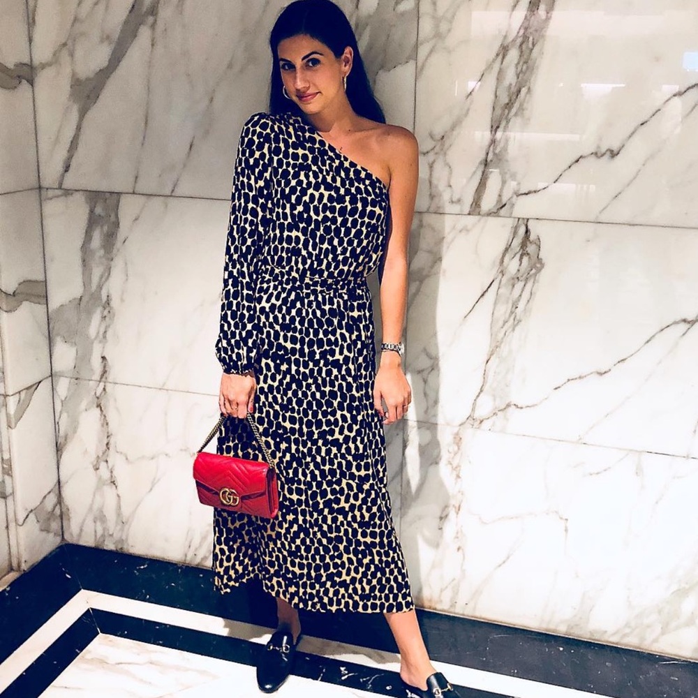 Leopard Print One-Shoulder Dress